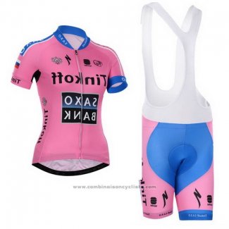 2015 Maillot Cyclisme Femme Saxo Bank Fuchsia Manches Courtes et Cuissard